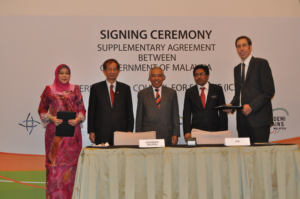 Government of Malaysia and ICSU sign five-year agreement to host ICSU Regional Office for Asia and the Pacific