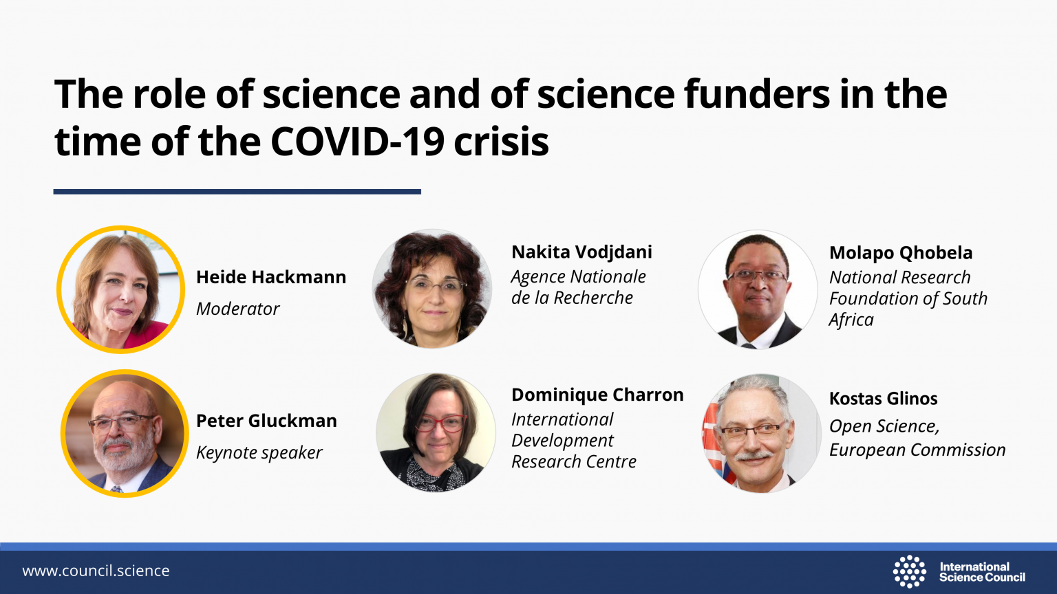 Webinar: The role of science and science funders in the time of the COVID-19 crisis