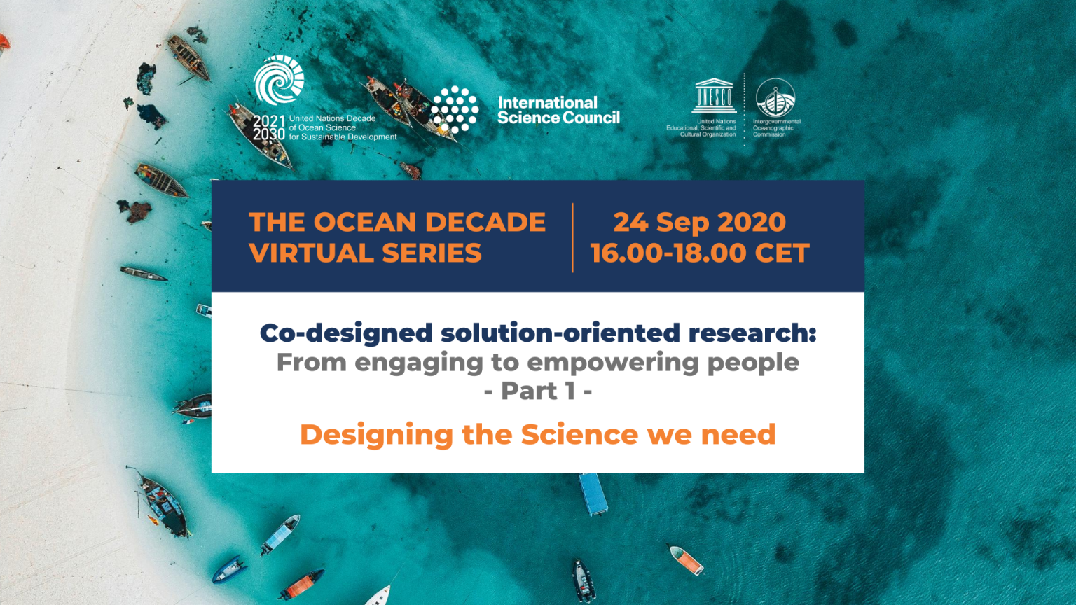 Ocean Decade Virtual Series: Co-designing the science we need for the Ocean Decade (Part 1)