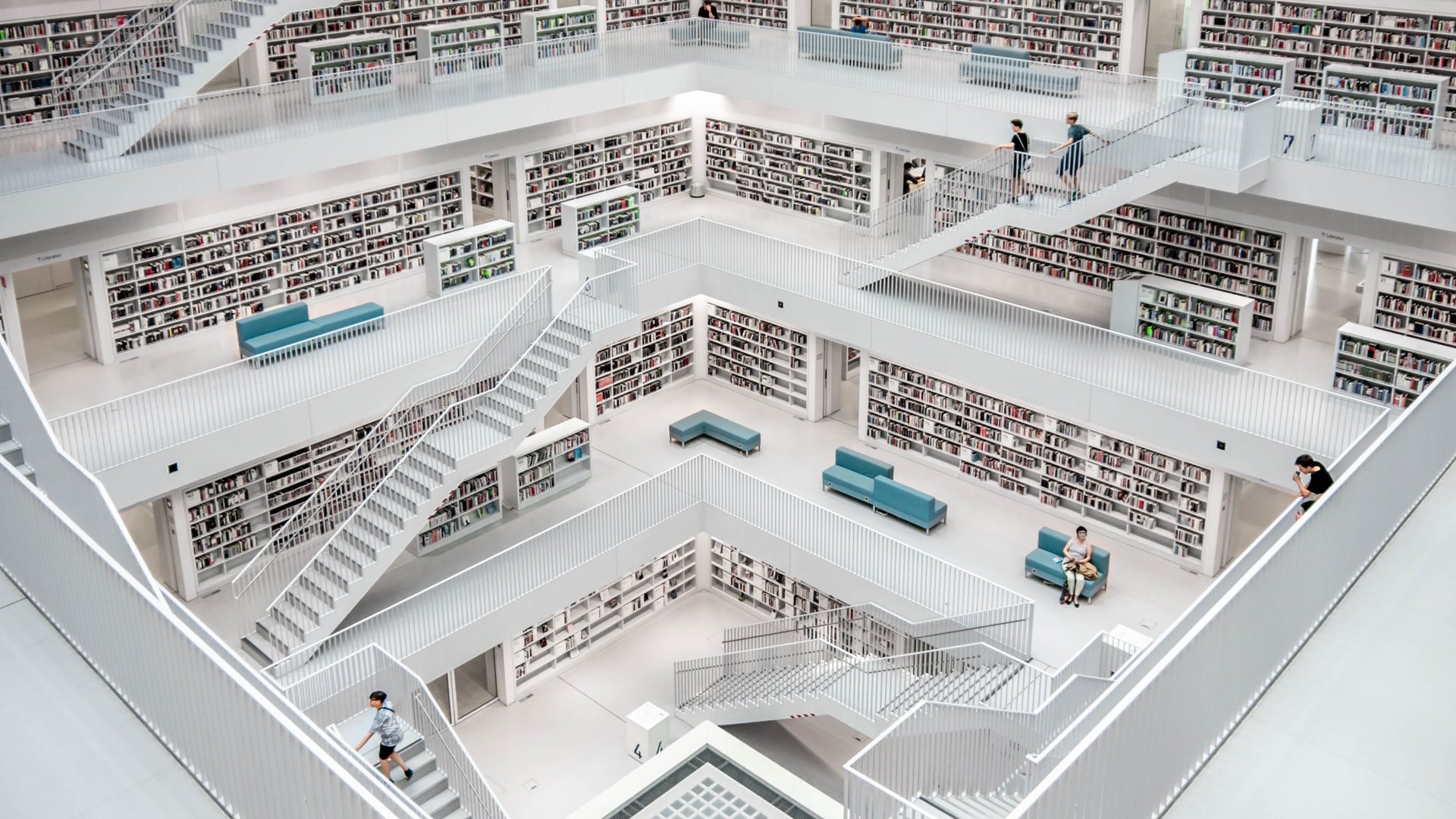 A White Library In The Middle Of Stuttgart