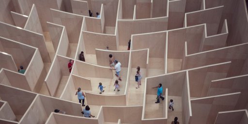 a labyrinth with people