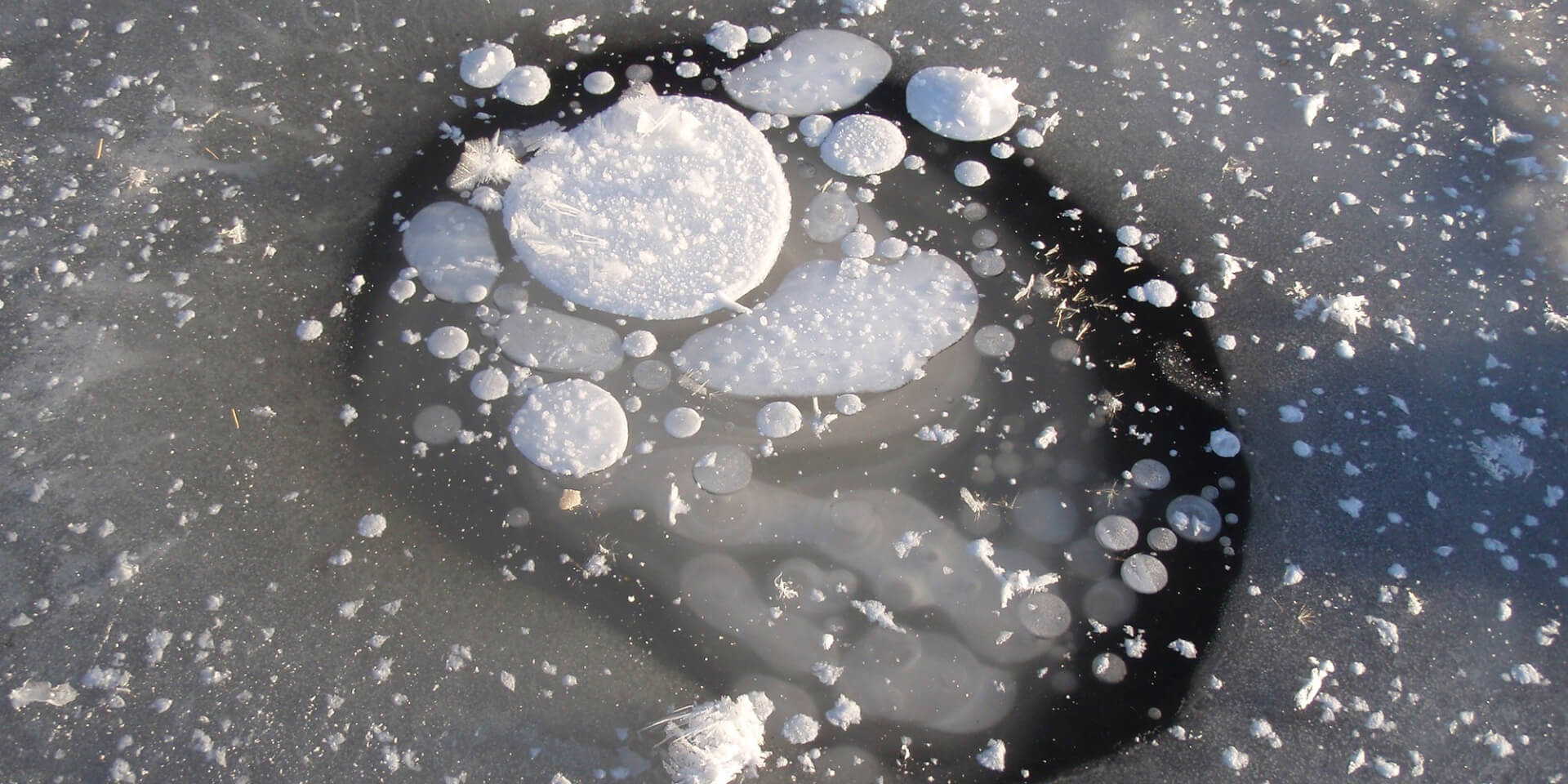 methane bubbles ice