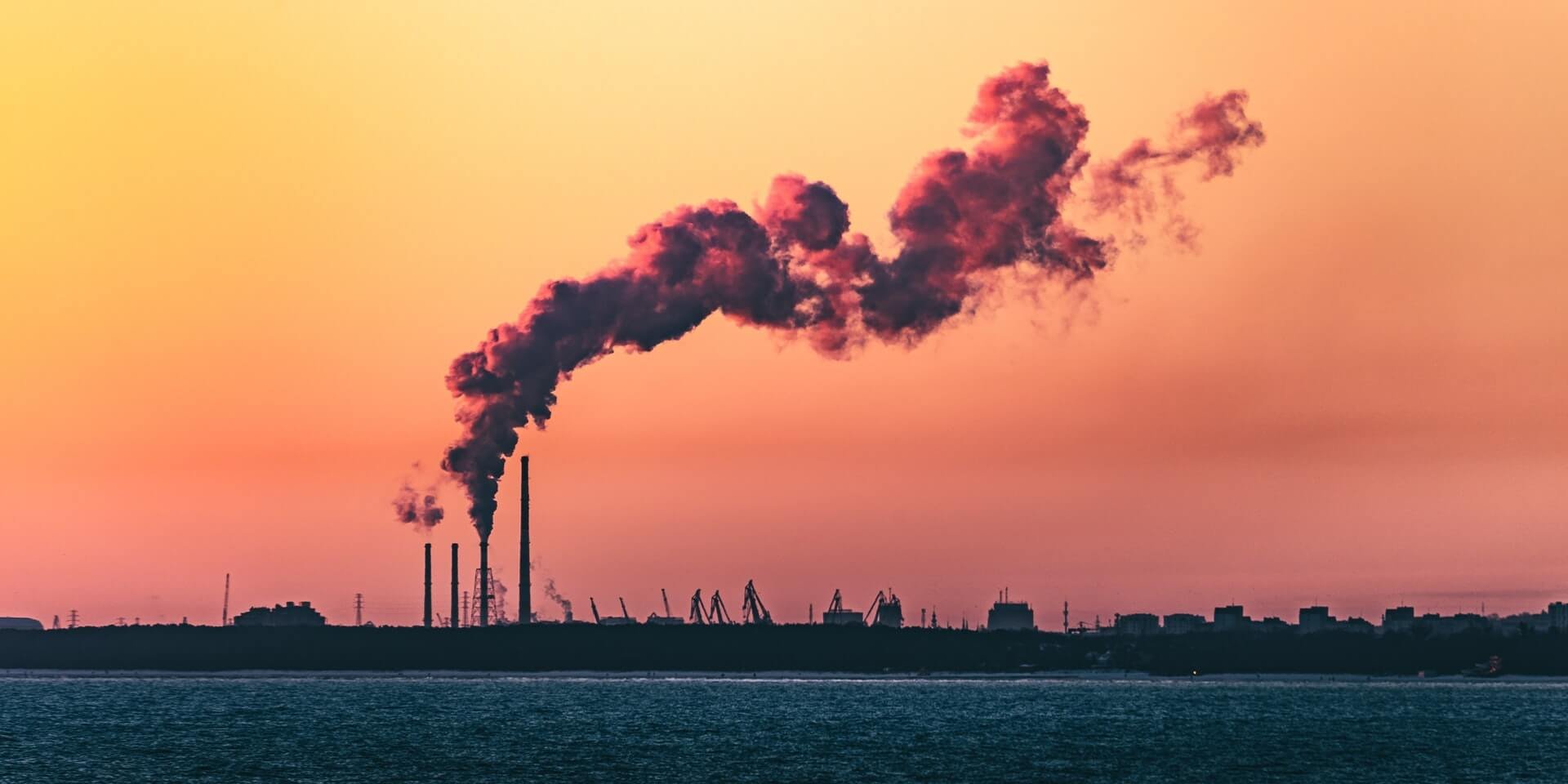 Factory smoke over horizon