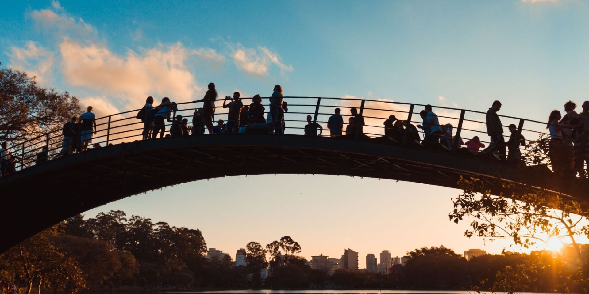 a bridge with people