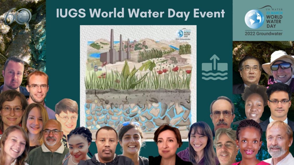 Folheto do dia mundial da água, com rostos de cada orador