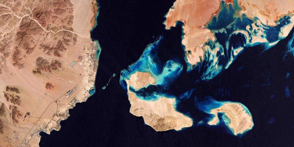 エジプト、シャルム エル シェイクの衛星写真