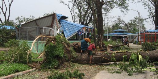 Daños por ciclones en Myanmar
