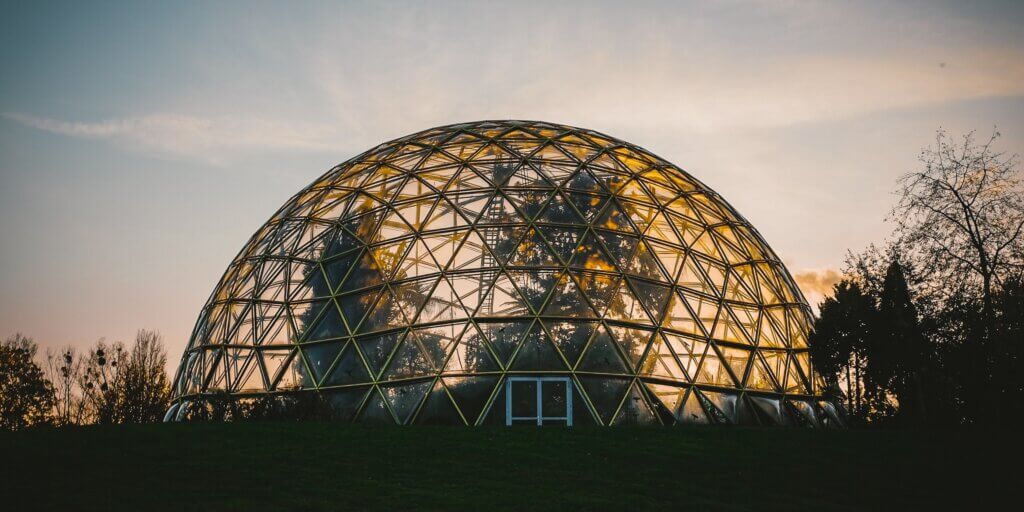 dome with plants