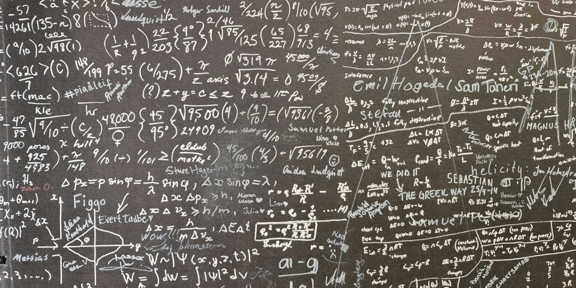 Random math problems on a black board
