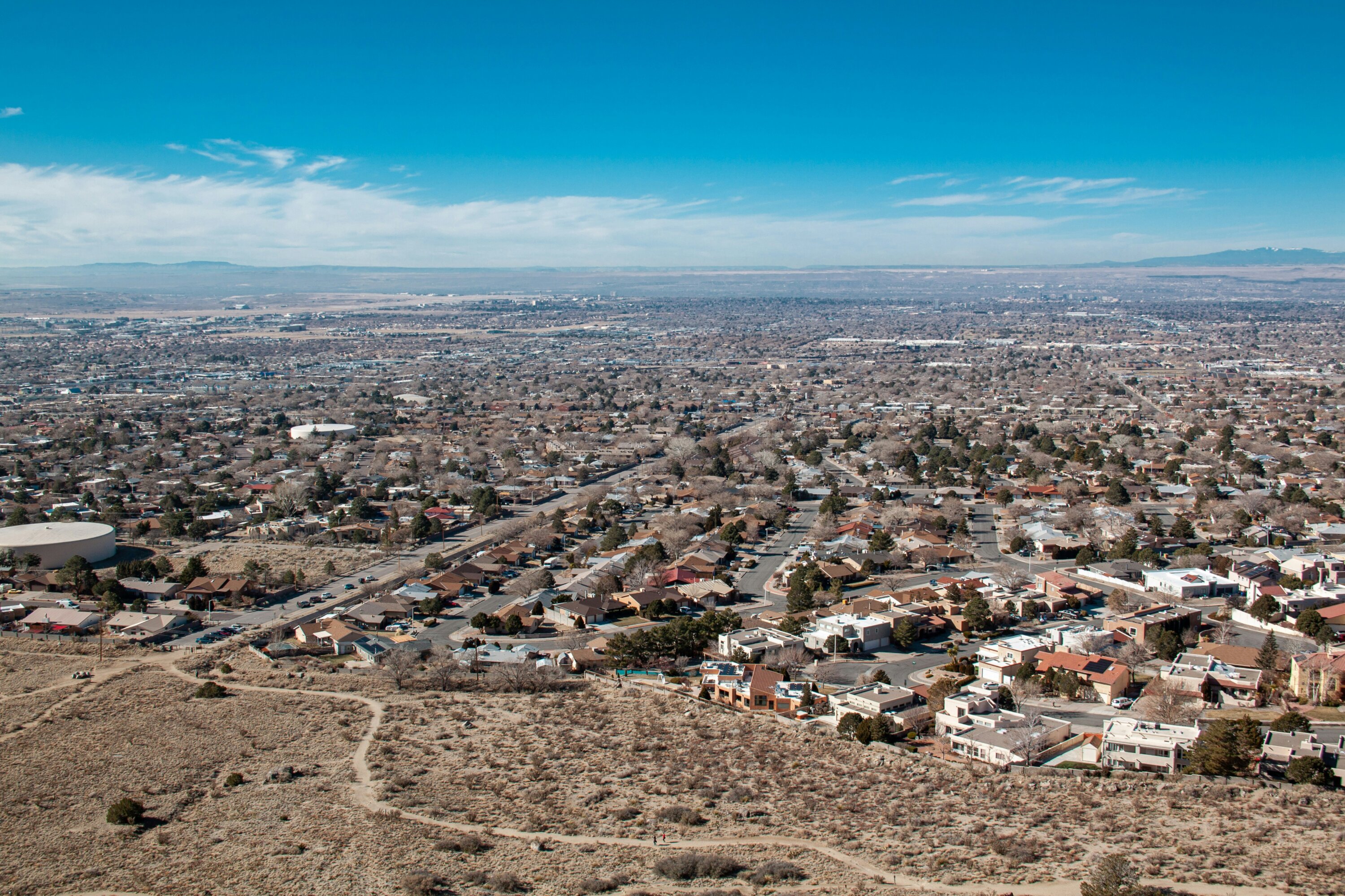 Aerial view of Albuquerque city during daytime