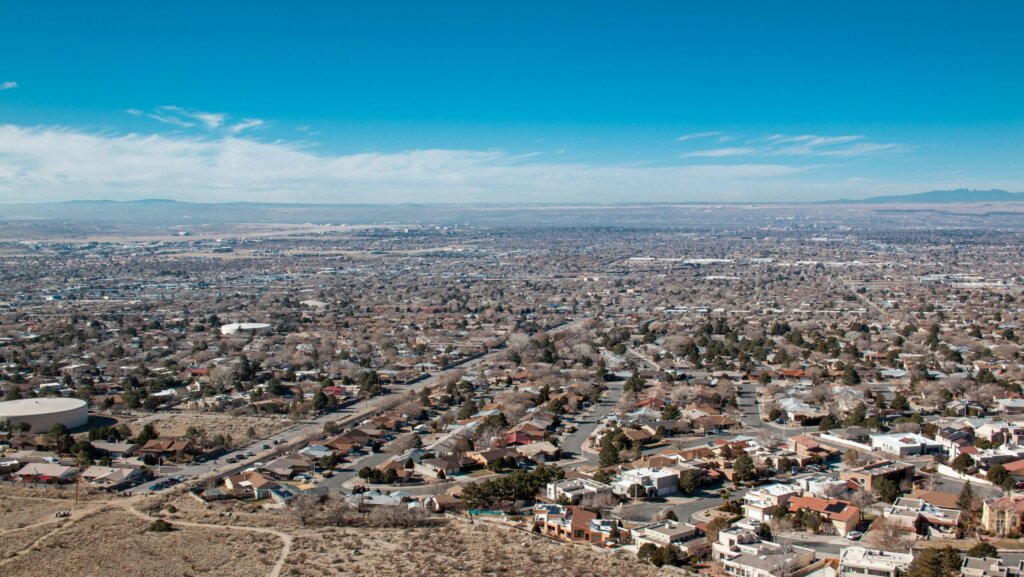 Aerial view of Albuquerque city during daytime