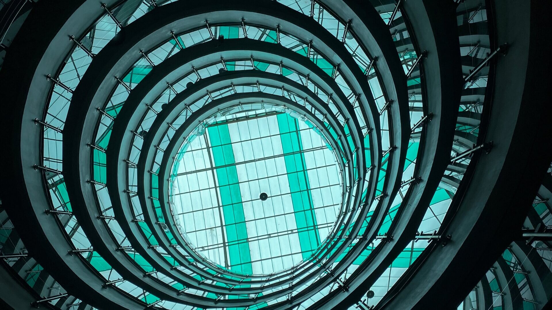 Inside of a spiral staircase of a building in Abuja, Nigeria