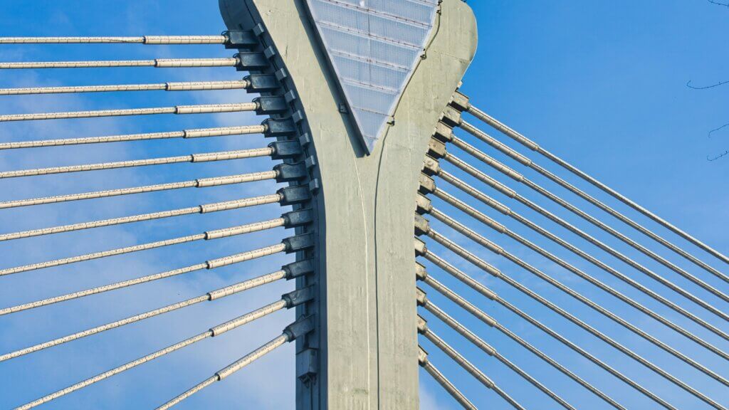 A part of a bridge on Durgam cheruvu lake in Hyderabad, India