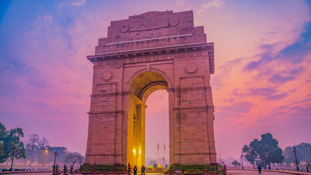 L'India Gate è un monumento ai caduti situato a cavallo del Rajpath, in India